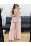 KORONKOWE SPODNIE "BOHEMIAN COLLECTION" DOUBLé PE2273 RÓŻOWE