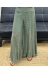 PANTALONE IN PIZZO "BOHEMIAN COLLECTION" FODERATO PE2273 KAKI