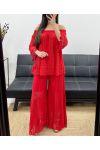 "BOHEMIAN COLLECTION" LACE TROUSERS DOUBLé PE2273 RED