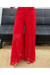 "BOHEMIAN COLLECTION" LACE TROUSERS DOUBLé PE2273 RED