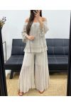 "BOHEMIAN COLLECTION" KANTEN BROEK DOUBLé PE2273 BEIGE