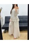 "BOHEMIAN COLLECTION" KANTEN BROEK DOUBLé PE2273 BEIGE