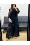 "BOHEMIAN COLLECTION" KANTEN BROEK GEVOERD PE2273 ZWART