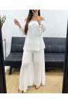 "BOHEMIAN COLLECTION" KANTEN BROEK DOUBLé PE2273 WIT