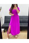 ROBE LONGUE ELASTIQUée FENTE PE2191 MAUVE
