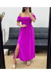 ROBE LONGUE ELASTIQUée FENTE PE2191 MAUVE