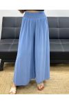 LOOSE FLOWING TROUSERS WITH WIDE ELASTIC PE1675 BLUE JEANS