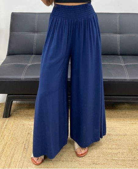 LOCKER FLIESSENDE HOSE MIT BREITEM GUMMIZUG PE1675 MARINEBLAU