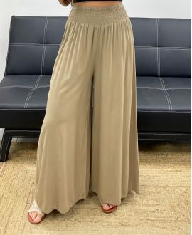 LOCKER FLIESSENDE HOSE MIT BREITEM GUMMIZUG PE1675 TAUPE