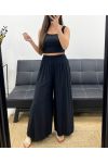 PANTALONE AMPIO E FLUIDO CON ELASTICO LARGO PE1675 NERO