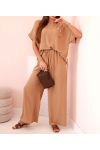 SET SCIOLTO JEWEL FLOWER TOP + PE2173 PANTALONE CAMMELLO