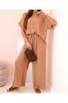 SET SCIOLTO JEWEL FLOWER TOP + PE2173 PANTALONE CAMMELLO