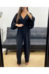 COMBINAISON PANTALON LARGE DOS A NOUER PE2177 NOIR