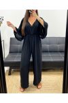 COMBINAISON PANTALON LARGE DOS A NOUER PE2177 NOIR