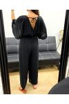COMBINAISON PANTALON LARGE DOS A NOUER PE2177 NOIR