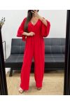 JUMPSUIT MET BREDE RUG PE2177 ROOD