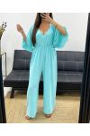 COMBINAISON PANTALON LARGE DOS A NOUER PE2177 PASTEL