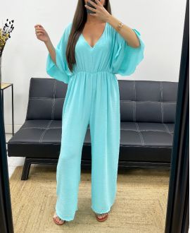 COMBINAISON PANTALON LARGE DOS A NOUER PE2177 PASTEL