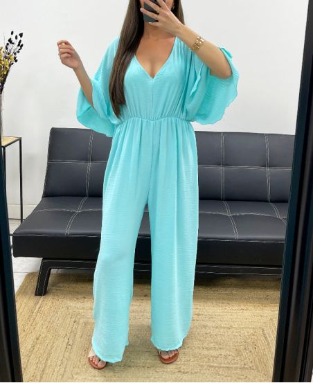 JUMPSUIT MET BREDE RUG PE2177 PASTEL