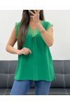 PE0237 TOP IN PIZZO VERDE SMERALDO