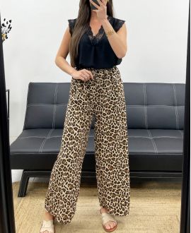 PALAZZO BROEK MET DIERENPRINT SS2053 LEOPARD
