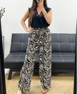 PALAZZO BROEK MET DIERENPRINT SS2053 ZEBRE