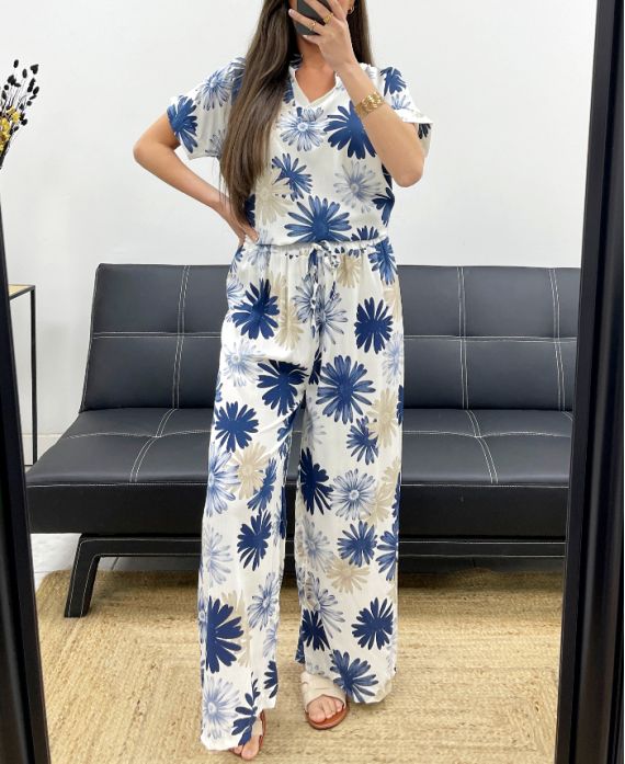 SET CAMICETTA + PANTALONE STAMPATO PE2122 NAVY