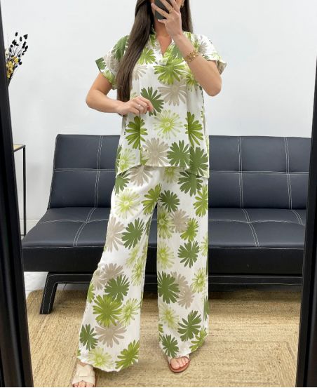 BLUSE + BEDRUCKTES HOSENSET PE2122 KHAKI