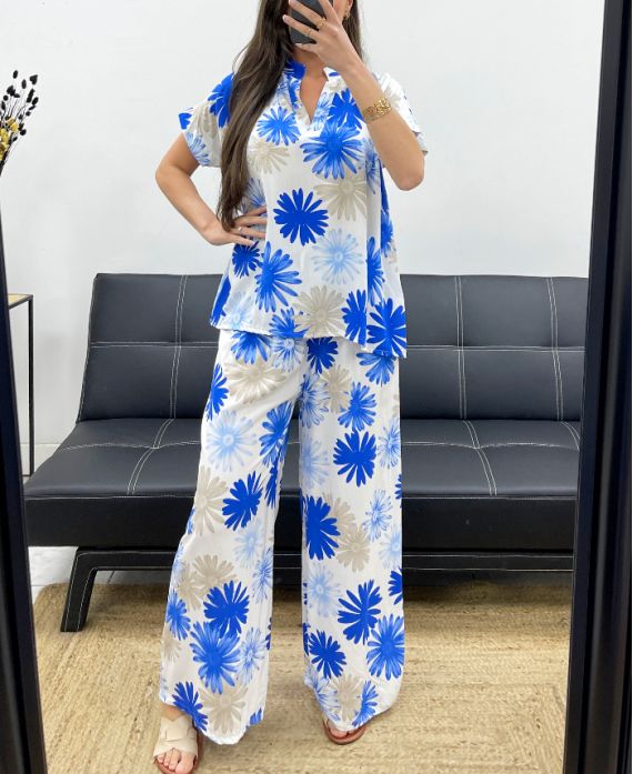 CHEMIISER + PRINTED PANTS SET SS2122 ROYAL BLUE