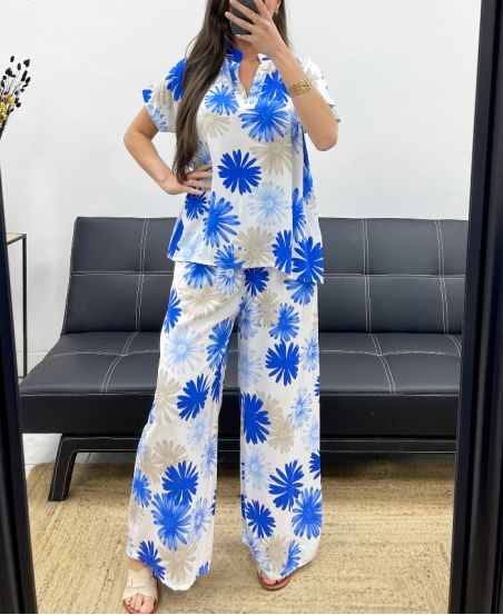 CHEMIISER + PRINTED PANTS SET SS2122 ROYAL BLUE