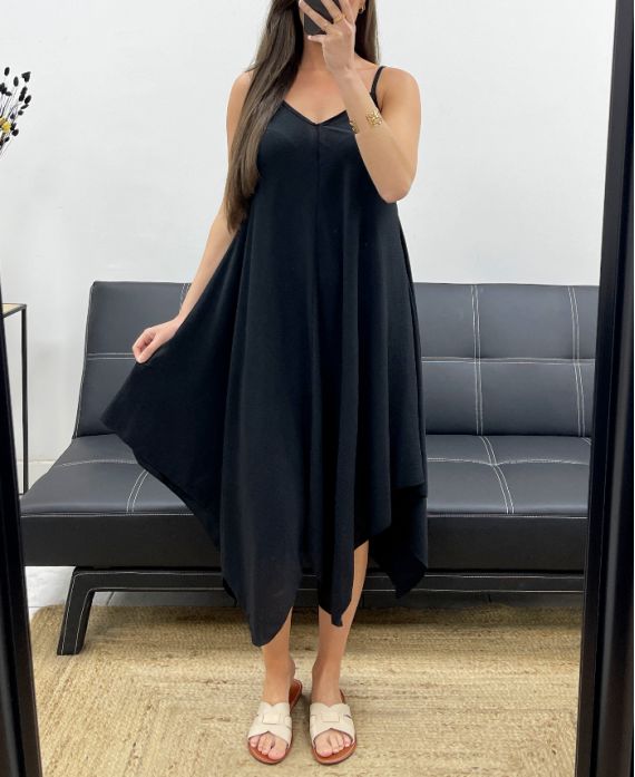 EVALEE KLEID MIT TRÄGERN PE2115 SCHWARZ
