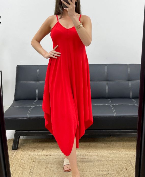 EVALEE KLEID MIT TRÄGERN PE2115 ROT