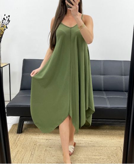EVALEE KLEID MIT TRÄGERN SS2115 KHAKI