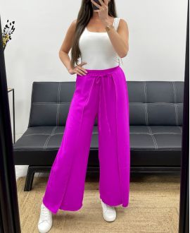 PANTALONE CON VOLANT DA ANNODARE SS2057 VIOLA