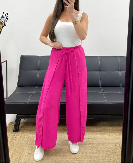 PE2057 FUSHIA TIE Ruffle Pants