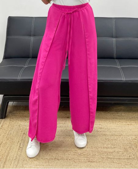 PE2057 FUSHIA TIE Ruffle Pants
