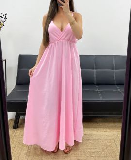MAXI ABITO CON SPALLINE REGOLABILI SS2143 ROSA