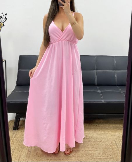 MAXI ABITO CON SPALLINE REGOLABILI SS2143 ROSA