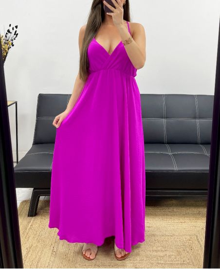 MAXIKLEID MIT VERSTELLBAREN TRÄGERN SS2143 LILA