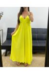 ROBE LONGUE A BRETELLES AJUSTABLES PE2143 JAUNE