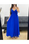 ROBE LONGUE A BRETELLES AJUSTABLES PE2143 BLEU ROYAL