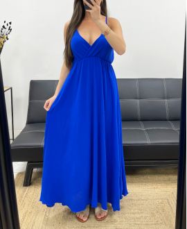 MAXI ABITO CON SPALLINE REGOLABILI SS2143 BLU ROYAL
