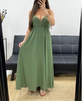 MAXI ABITO CON SPALLINE REGOLABILI SS2143 KHAKI