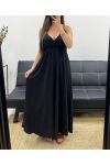 ROBE LONGUE A BRETELLES AJUSTABLES PE2143 NOIR