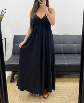 MAXI ABITO CON SPALLINE REGOLABILI PE2143 NERO