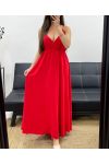 ROBE LONGUE A BRETELLES AJUSTABLES PE2143 FUSHIA