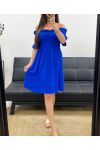 KURZES ELASTISCHES KLEID PE2072 KÖNIGSBLAU