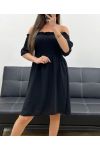 ROBE COURTE élastiquée PE2072 NOIR