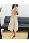 ROBE FLUIDE FENTES + LIEN PE2148 BEIGE