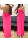 FLIESSENDES MAXIKLEID MIT CROSSBACK PE2104 FUSHIA